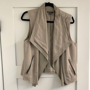 Vince - Leather & Linen Vest - Large